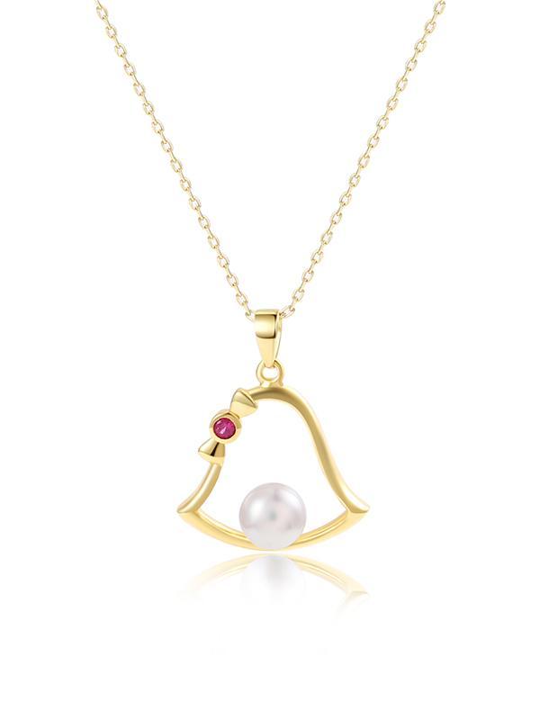 Bell Pattern Pearl Necklace
