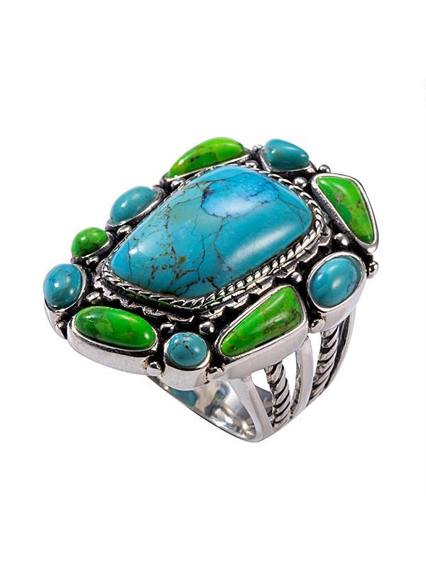 Natural Turquoise Silver Ring