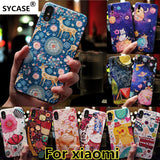 SYCASE 3D painted emboss cartoon Frosted soft TPU phone case For xiaomi Mi 5 6 5X 8  Redmi Note 4 4X 5Plus case protective cover