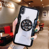 SYCASE Acrylic Back TPU Frame Hybrid rings Phone Case For iPhone X XR XsMax 7 8 6 6S Plus 5 5S SE Drop-proof Protective cover