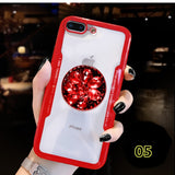 SYCASE Acrylic Back TPU Frame Hybrid rings Phone Case For iPhone X XR XsMax 7 8 6 6S Plus 5 5S SE Anti-knock Protective cover