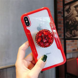 SYCASE Acrylic Back TPU Frame Hybrid rings Phone Case For iPhone X XR XsMax 7 8 6 6S Plus 5 5S SE Drop-proof Protective cover