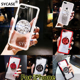 SYCASE Acrylic Back TPU Frame Hybrid rings Phone Case For iPhone X XR XsMax 7 8 6 6S Plus 5 5S SE Anti-knock Protective cover