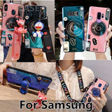 SYCASE Blu-ray retro camera soft case For Samsung Galaxy S7 Edge S8 S9 Plus Note8 Note9 doll bracket protective Cover lanyard