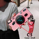 SYCASE Blu-ray retro camera soft phone case For Meitu M6 M8 T8 T9 V6 CASE with doll bracket lanyard protective Cover