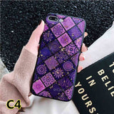 SYCASE Bracket + hair ball lanyard Epoxy phone case For iPhone 6 6S 7 8 Plus X XR Xs Max case National style grid back Cover
