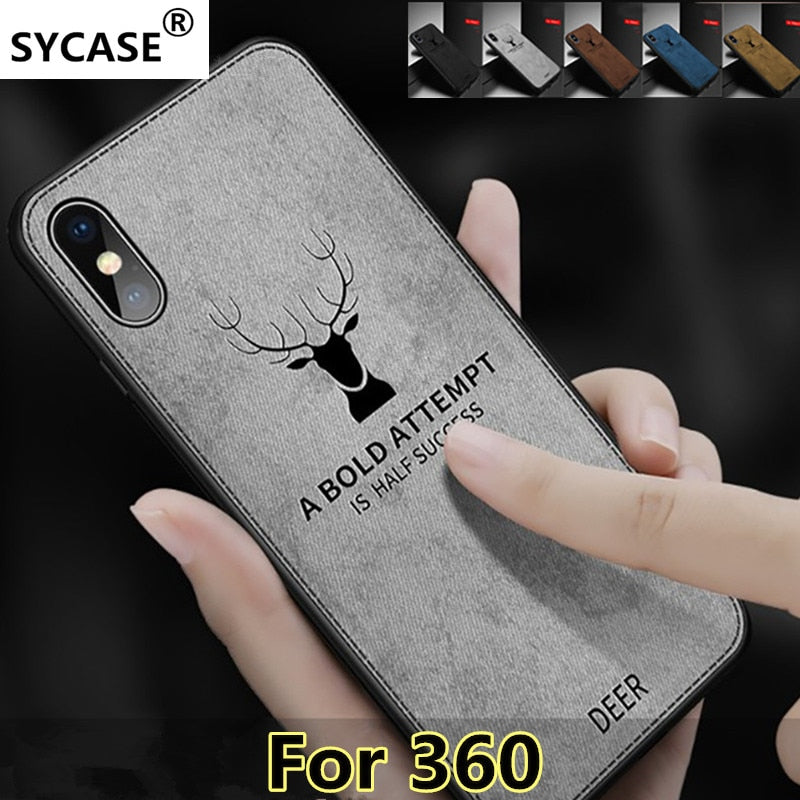 SYCASE Business DEER Case For 360 N6 N7 PRO case Animal Pattern Cloth Deer Head Capa Soft Full Protection Back cover