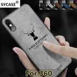 SYCASE Business DEER Case For 360 N6 N7 PRO case Animal Pattern Cloth Deer Head Capa Soft Full Protection Back cover