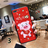 SYCASE China style Features text shell For iPhone X xs Xr Xs Max 6 6s plus 7 8 Plus case Cartoon lucky cat Anti-fall glass Cover