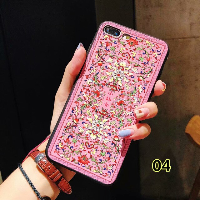 SYCASE China style palace flower For BBK vivo X9 X9S X20 Plus X21 UD wearing tassel Court rose Peony embossed pattern Phone case