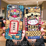 SYCASE China style symbolic pattern text shell For BBK vivo X20 X21 UD X23 Z3 Y85 Y97 case Bluray bracket anti-drop Cover
