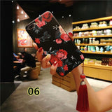 SYCASE China style tassel hanging For Samsung S8 S9 Plus Note8 Note9 Court totem flowers Silicone embossed painted  phone case