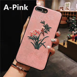 SYCASE Chinese Style Embroidery flowers For iPhone X Xr Xs Max Cover For iPhone 6 6s plus 7 8 Plus Retro Palace Anti-fall Case