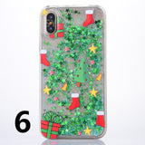 SYCASE Christmas Gift Phone Case for iPhone X XS XR XS Max 6 6S 7 8 Plus Santa Tree Flash Stars Smooth Sand Transparent Cover