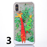 SYCASE Christmas Gift Phone Case for iPhone X XS XR XS Max 6 6S 7 8 Plus Santa Tree Flash Stars Smooth Sand Transparent Cover