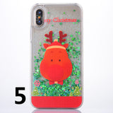 SYCASE Christmas Gift Phone Case for iPhone X XS XR XS Max 6 6S 7 8 Plus Santa Tree Flash Stars Smooth Sand Transparent Cover