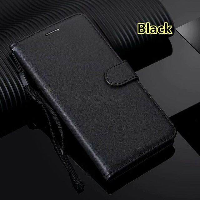 SYCASE Classic Plain leather case For Huawei P8 P9 P10 P20 Pro Lite mini 2017 P smart Plus Simple card holder wallet phone case