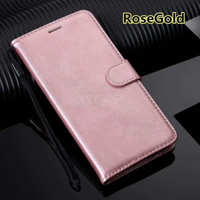 SYCASE Classic Plain leather case For OPPO F5 F7 F9 R17 A73 Phone case Solid color Simple card holder Lambskin Flip wallet case