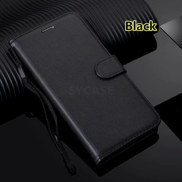 SYCASE Classic Plain leather case For iPhone 5 5S SE 6 6S 7 8 Plus X XR Xs Max Simple card holder Lambskin wallet phone case