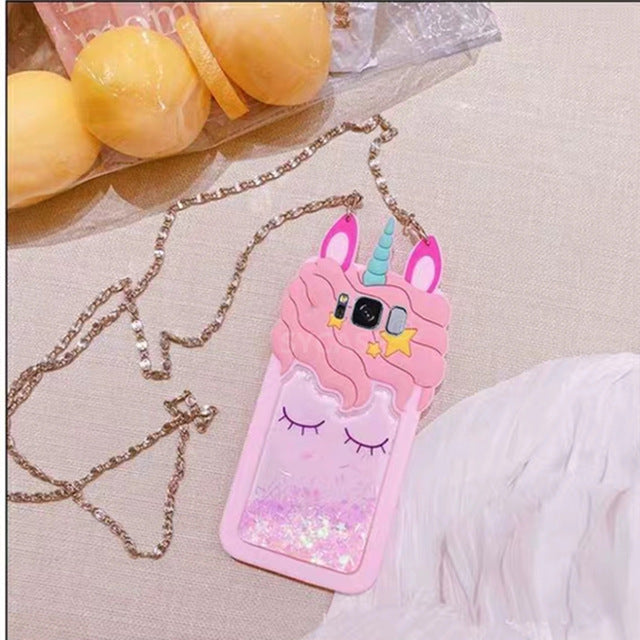 SYCASE Cute 3D Unicorn Eyelash horse Shell for Samsung Galaxy J4 J6 J8 2018 Case All-inclusive silicone Anti-knock Cover women