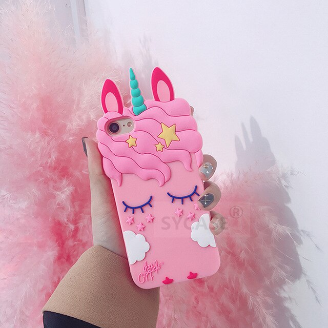 SYCASE Cute Unicorn Eyelash horse Shell For LG G5 G5s Plus K10 2017 Case All-inclusive silicone Anti-knock Cover women For LG g5