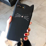 SYCASE Cute beard cat Silicagel Shell For Huawei Y5 Y6 Y7 Pro Y7 Prime Y5-2 Y6-2 Y5 Case cartoon hairball Anti-fall Cover Women