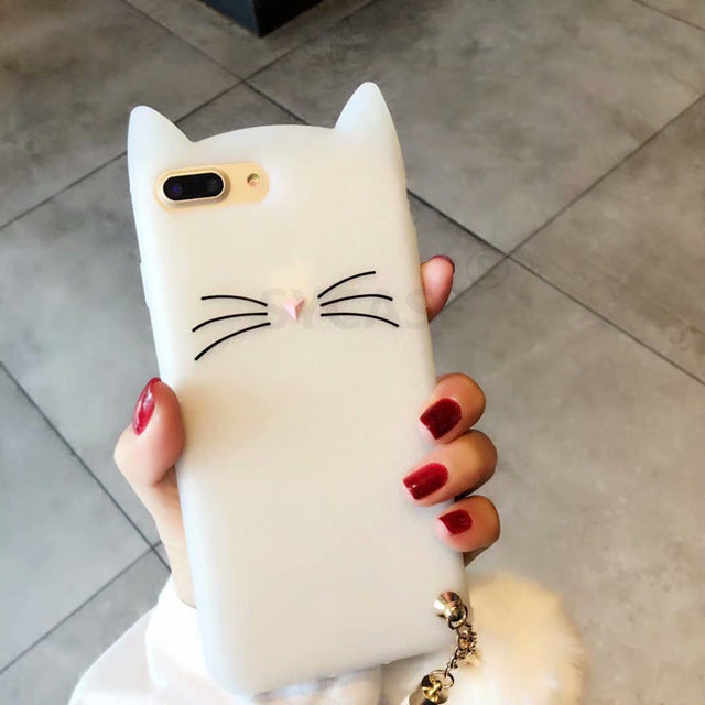 SYCASE Cute beard cat Silicagel Shell For Motorola G5 G6 Plus play Moto E4 E5 Plus Case cartoon hairball Anti-fall Cover Women