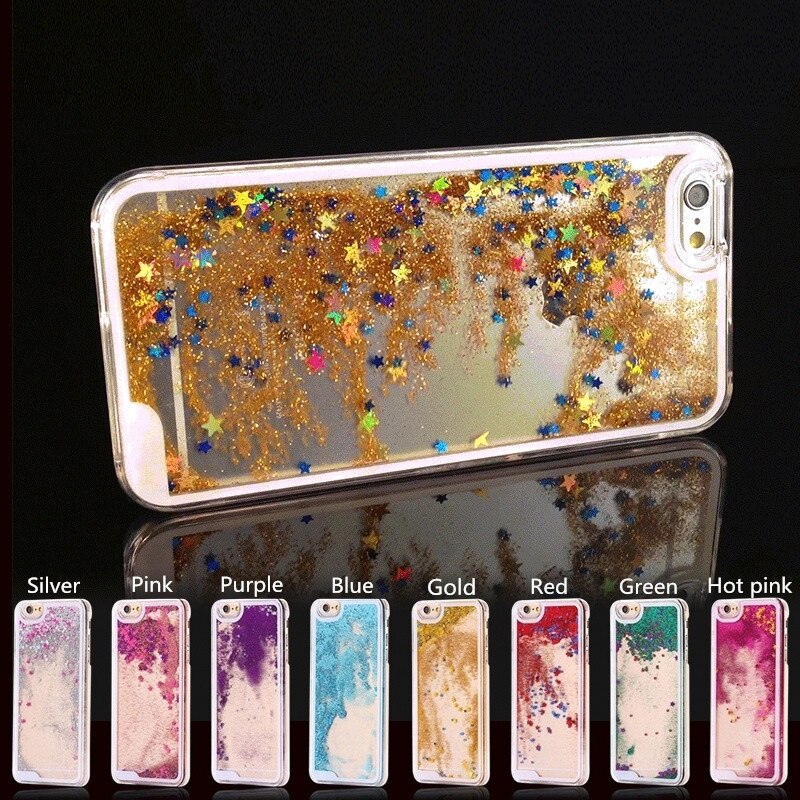 SYCASE Dynamic Liquid Quicksand Hard Case For iPhone 4 4S SE 5 5S 5C Glitter Stars Cover Back Cover fashion ultra thin