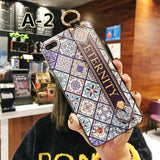 SYCASE Ethnic Retro Rhombic flowers shell For BBK vivo Y66 Y67 Y71 Y75 Y79 Y83 Y85 X23 Case Wrist strap bracket Lanyard Cover