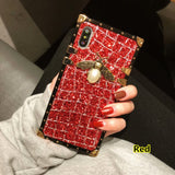 SYCASE Fashion 3D Metal Bee Pearl Phone Case For iPhone 6 6S 7 8 Plus X Xr Xs Max case Luxury Brand Line Glitter TPU Soft Case