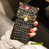 SYCASE Fashion 3D Metal Bee Pearl Phone Case For iPhone 6 6S 7 8 Plus X Xr Xs Max case Luxury Brand Line Glitter TPU Soft Case
