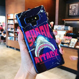SYCASE Fashion Blue light Shark Mouth shell For Samsung Galaxy S8 Plus S9 Plus Note 8 Note 9 S8 S9 Drop Protection Case Couple