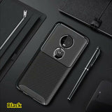 SYCASE Fashion Carbon fiber Business phone case For MOTO G7 E5 G6 Plus Z3 Play one power Case Simple Frosted feeling back cover