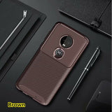SYCASE Fashion Carbon fiber Business phone case For MOTO G7 E5 G6 Plus Z3 Play one power Case Simple Frosted feeling back cover