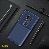 SYCASE Fashion Carbon fiber Business phone case For MOTO G7 E5 G6 Plus Z3 Play one power Case Simple Frosted feeling back cover