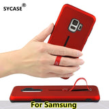 SYCASE Fashion Finger Loop Strap Case For Samsung S8 S9 Plus Note8 Note9 case Dual Layer Hybrid Kickstand Cover Slim Phone Cases