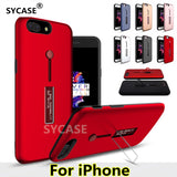 SYCASE Fashion Finger Loop Strap Case For iPhone 6 S 7 8 Plus X Xr XS Max case Dual Layer Hybrid Kickstand Cover Slim Phone Case