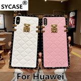 SYCASE Fashion Lingge leather Shell For Huawei P20 Pro NOVA 2S 3 3i 3E Mate20 Pro NOVA4 Case square all-inclusive drop Cover