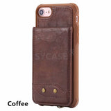 SYCASE Fashion Multifunction Business wallet Leather Shell For iPhone Xs Max XR Xs 7 8 Plus Case flip Card Long Hand Strap cover