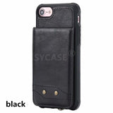 SYCASE Fashion Multifunction Business wallet Leather Shell For iPhone Xs Max XR Xs 7 8 Plus Case flip Card Long Hand Strap cover