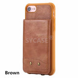 SYCASE Fashion Multifunction Business wallet Leather Shell For iPhone Xs Max XR Xs 7 8 Plus Case flip Card Long Hand Strap cover