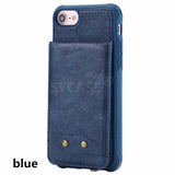 SYCASE Fashion Multifunction Business wallet Leather Shell For iPhone Xs Max XR Xs 7 8 Plus Case flip Card Long Hand Strap cover