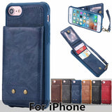 SYCASE Fashion Multifunction Business wallet Leather Shell For iPhone Xs Max XR Xs 7 8 Plus Case flip Card Long Hand Strap cover