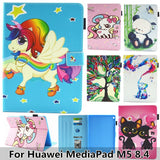 SYCASE Fashion Painted Tablet Holster For Huawei MediaPad M5 8.4 Case Multipurpose Bracket Card For MediaPad M5 8.4 inch Cover