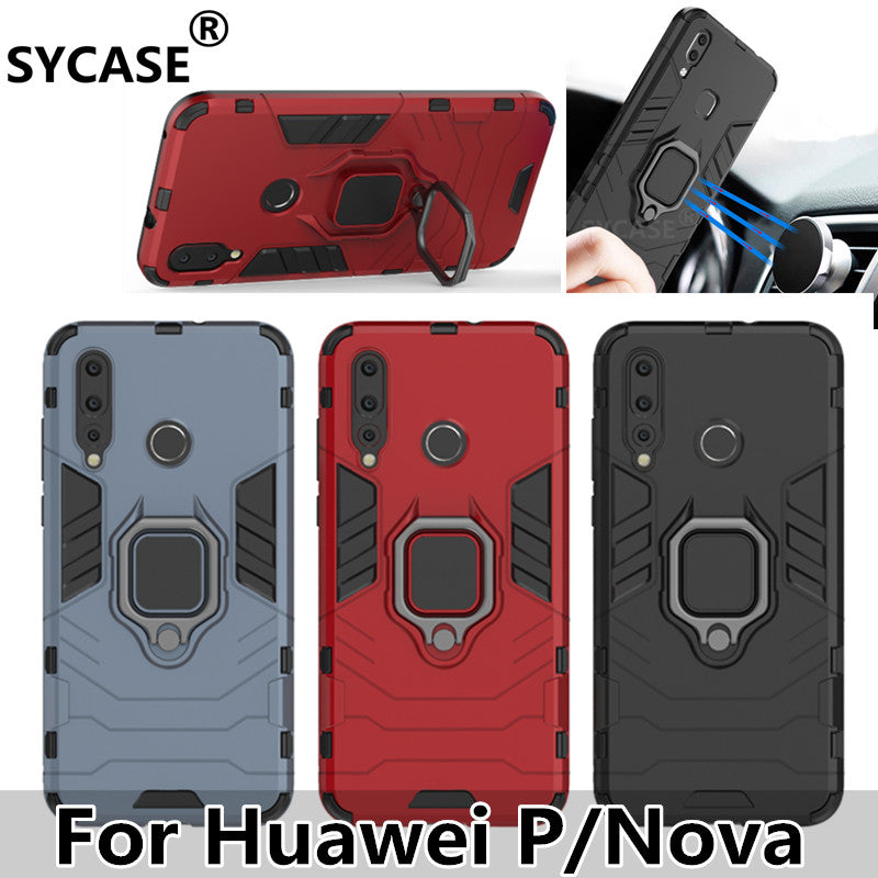 SYCASE Fashion Panther Multi-function Man Shell For Huawei nova3i Nova3 Nova4 P30 P20 Pro Case Bracket Ring Car Anti-knock Cover