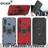 SYCASE Fashion Panther Multi-function Man Shell For Huawei nova3i Nova3 Nova4 P30 P20 Pro Case Bracket Ring Car Anti-knock Cover
