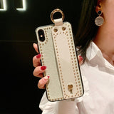 SYCASE Fashion Portable Leather phone case For Samsung S8 S9 S10 Plus S10E Case Wrist band protective cover