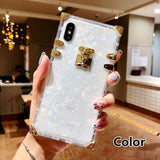 SYCASE Fashion Square transparent phone case For iPhone X XR Xs Max 6 6S 7 8 Plus case Luxury retro Clear Soft Silicone cover
