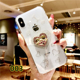SYCASE Fashion Women Clear Cover For iPhone 6 6S 7 8 Plus X XR Xs Max case Diamond Finger Ring Stand Hold Cute Girl phone case