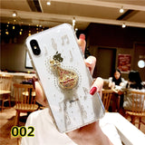 SYCASE Fashion Women Clear Cover For iPhone 6 6S 7 8 Plus X XR Xs Max case Diamond Finger Ring Stand Hold Cute Girl phone case